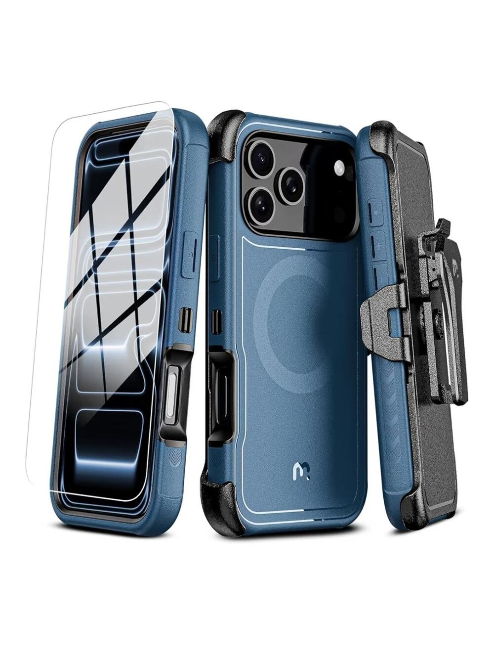 M MYBAT PRO for iPhone 17 Pro Max Case with Belt Clip Holster w/Screen Protector